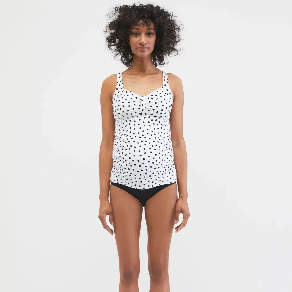 Custom Twist Front Pregnant Swim Dress Upf 50+ Maternity Clothes