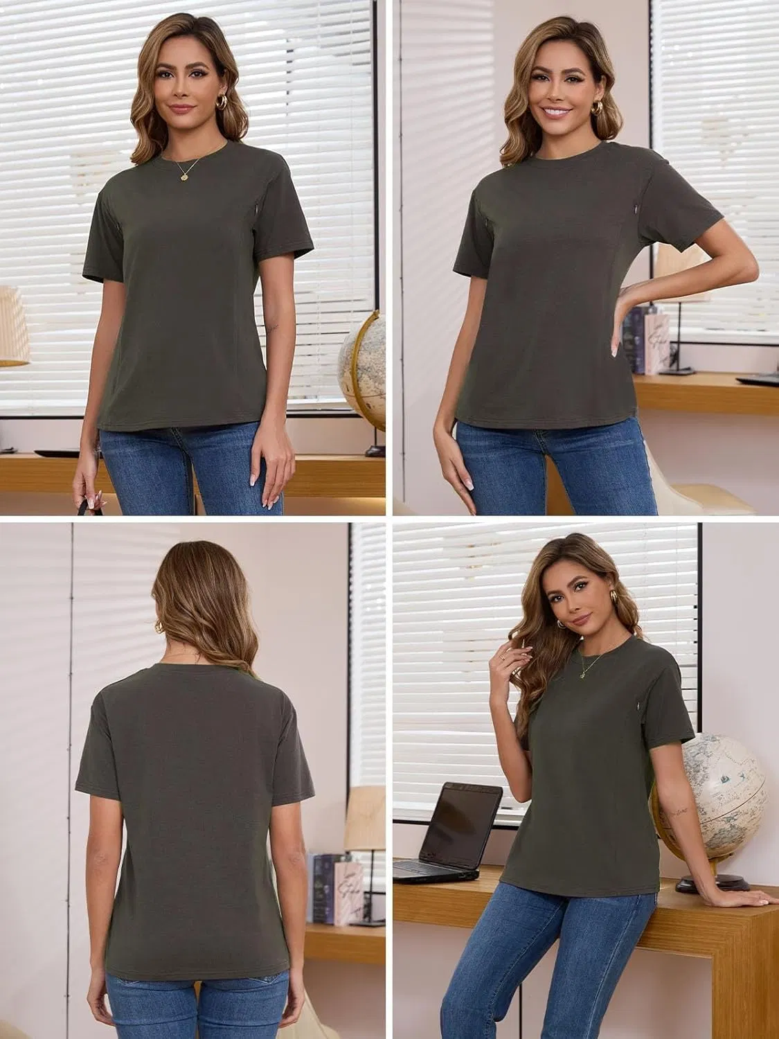 Custom Made Loose Fit Jersey 95% Viscose From Bamboo 5% Spandex Nursing Shirts Maternity Clothing