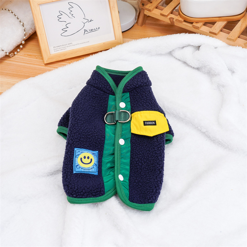 Pet Clothes Coral Fleece Dog Shirt Pet Fleece Flocked Winter Thick Pet Coat