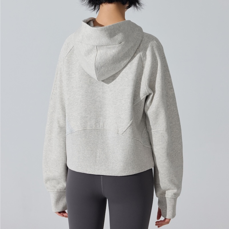 Casual Trendy Comfy Fall Winter Athletic Clothes Zip up Hoodies Fleece Lined Cotton Jackets for Women, Long Sleeve Outerwear with Side Pockets and Thumb Holes