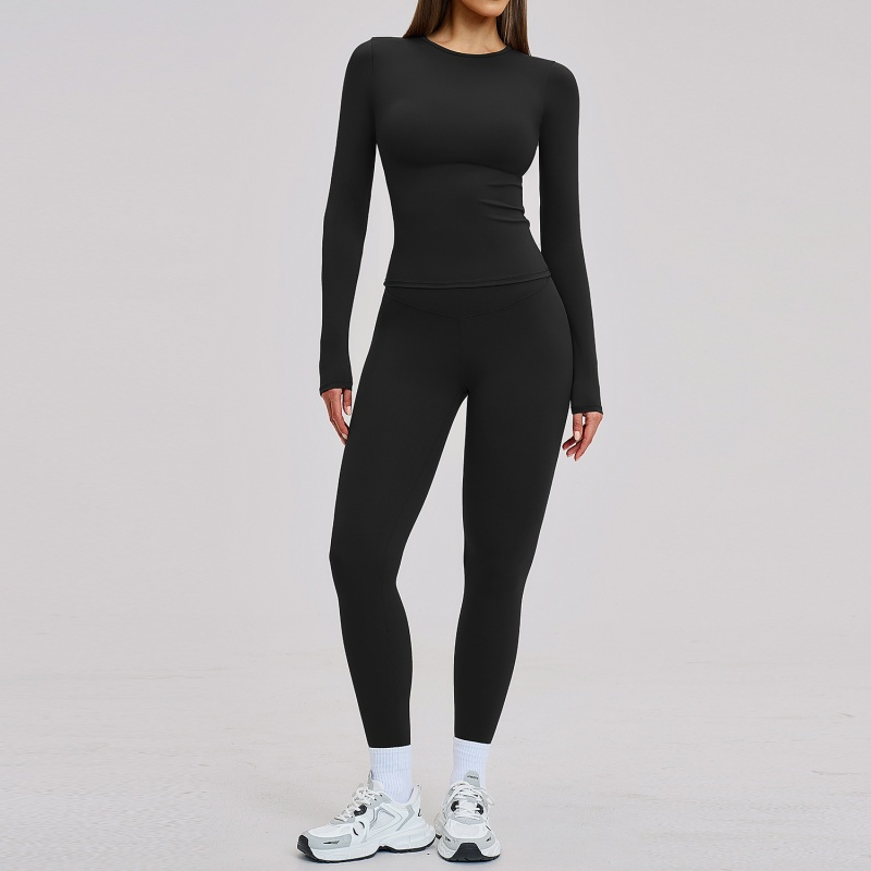 Seamless Activewear Tracksuit Women Long Sleeve Top &amp; Tights Fashion Clothing