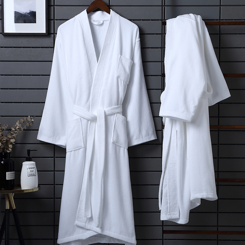 Quick Dry Wholesale Custom Logo Embroidery Luxury Hotel Cotton Pajamas Bath Robe Home Sleepwear Hotel Bathrobe