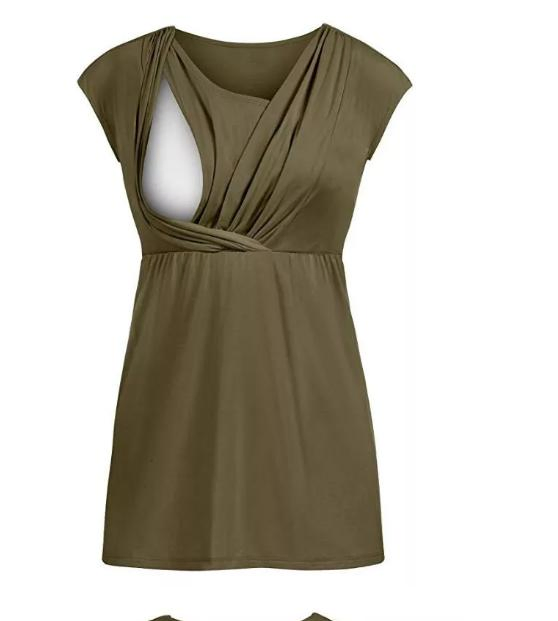 Soft Material Eco Friendly Plus Size Maternity Round Collar T Shirt Woman Nursing Sport Leisure Pregnancy Clothes