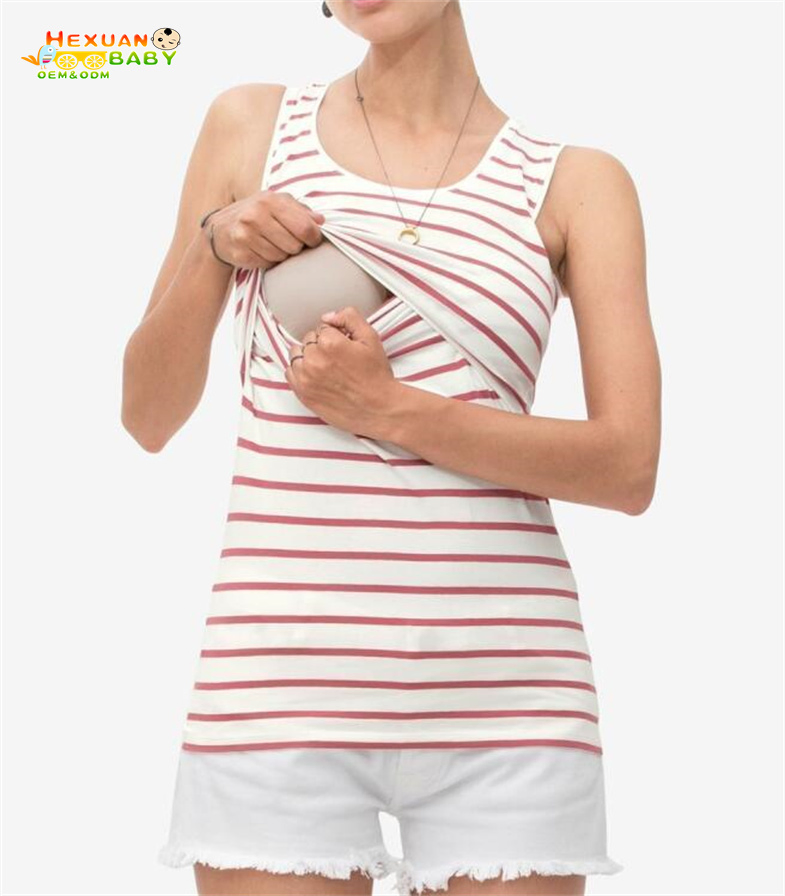 Wholesale Pregnant Clothes Maternity Women Nursing Sleeveless Vest Blouse Breastfeeding Tee Tops