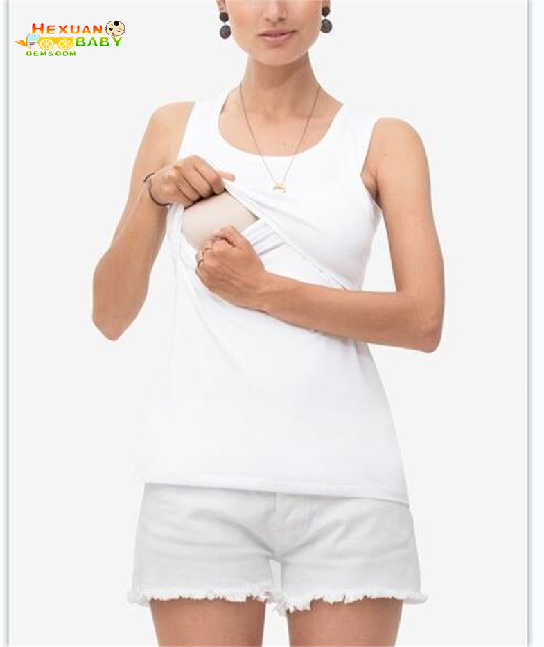 Wholesale Pregnant Clothes Maternity Women Nursing Sleeveless Vest Blouse Breastfeeding Tee Tops