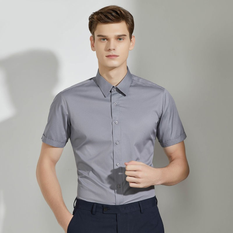 Men's White Short Sleeve Shirt for Summer Business Professional Formal Workwear