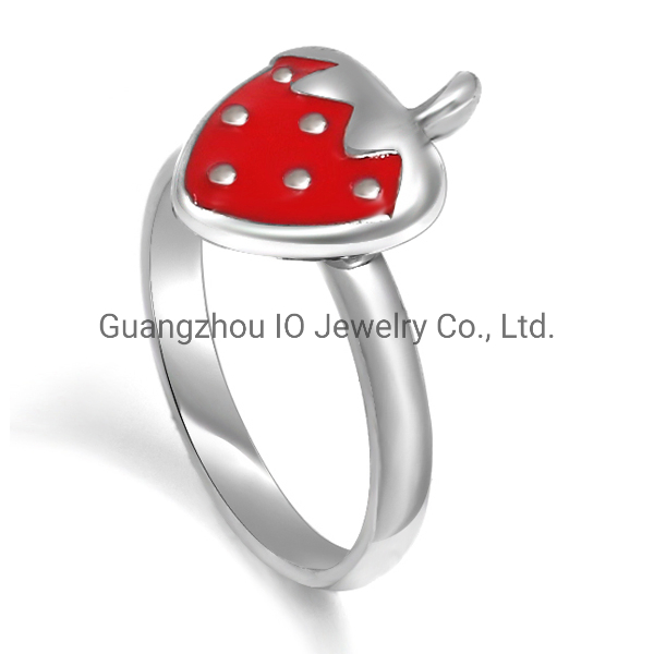 Lovely Design Custom Strawberry Ring Fashion Jewelry Accessory