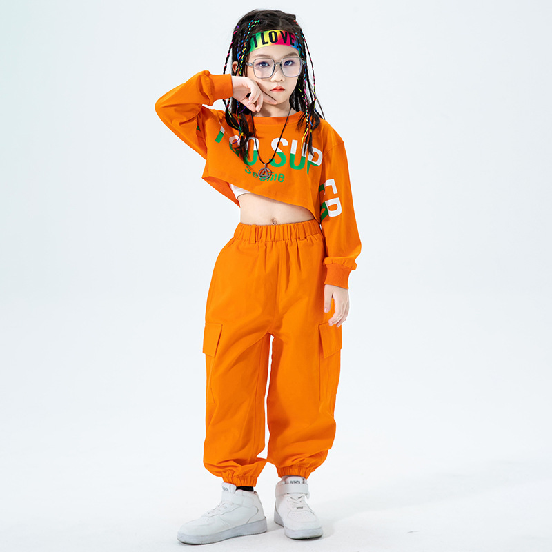 Girls' Jazz Costume Children's Fashion Fashion Dress Girls' Beautiful Clothes Girls' High-Waisted Hip Hop Suit