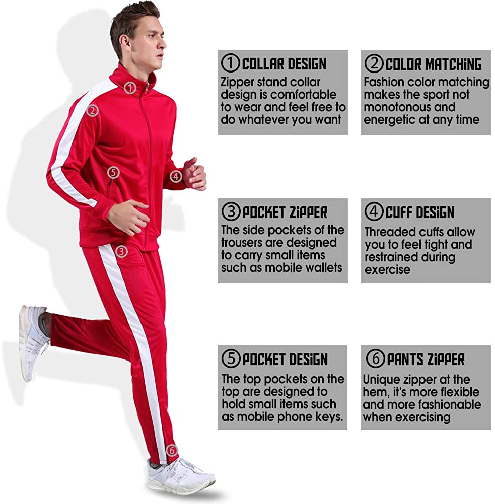 Custom Men's Activewear Full Zip Warm Tracksuit 2 Piece Sports Sets Casual Sweatsuit Training Jogging Wear