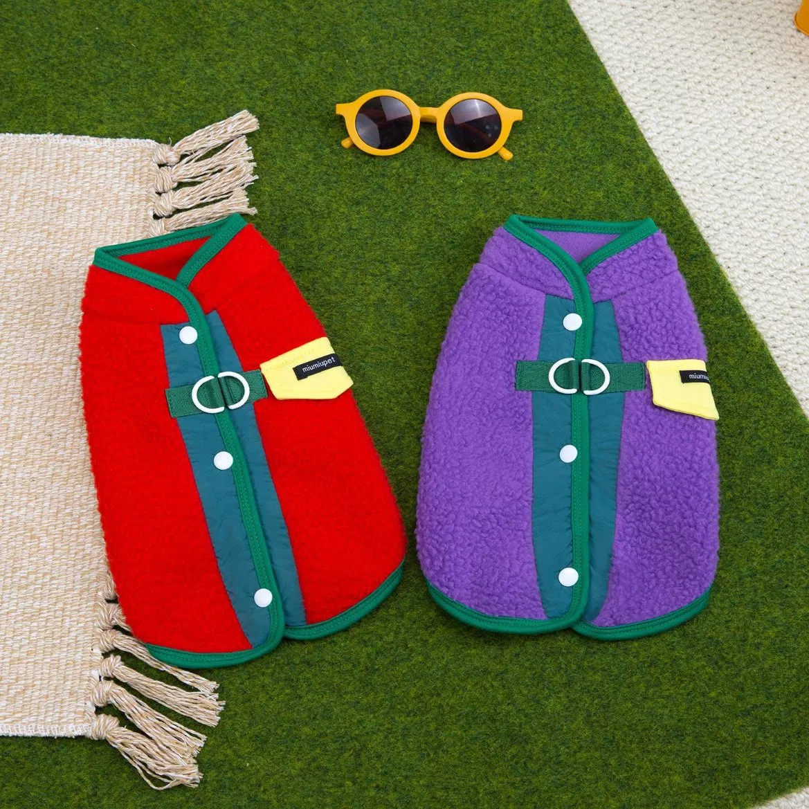 Pet Clothes Coral Fleece Dog Shirt Pet Fleece Flocked Winter Thick Pet Coat