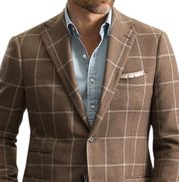 Men's Custom Business Plaid Formal Wear