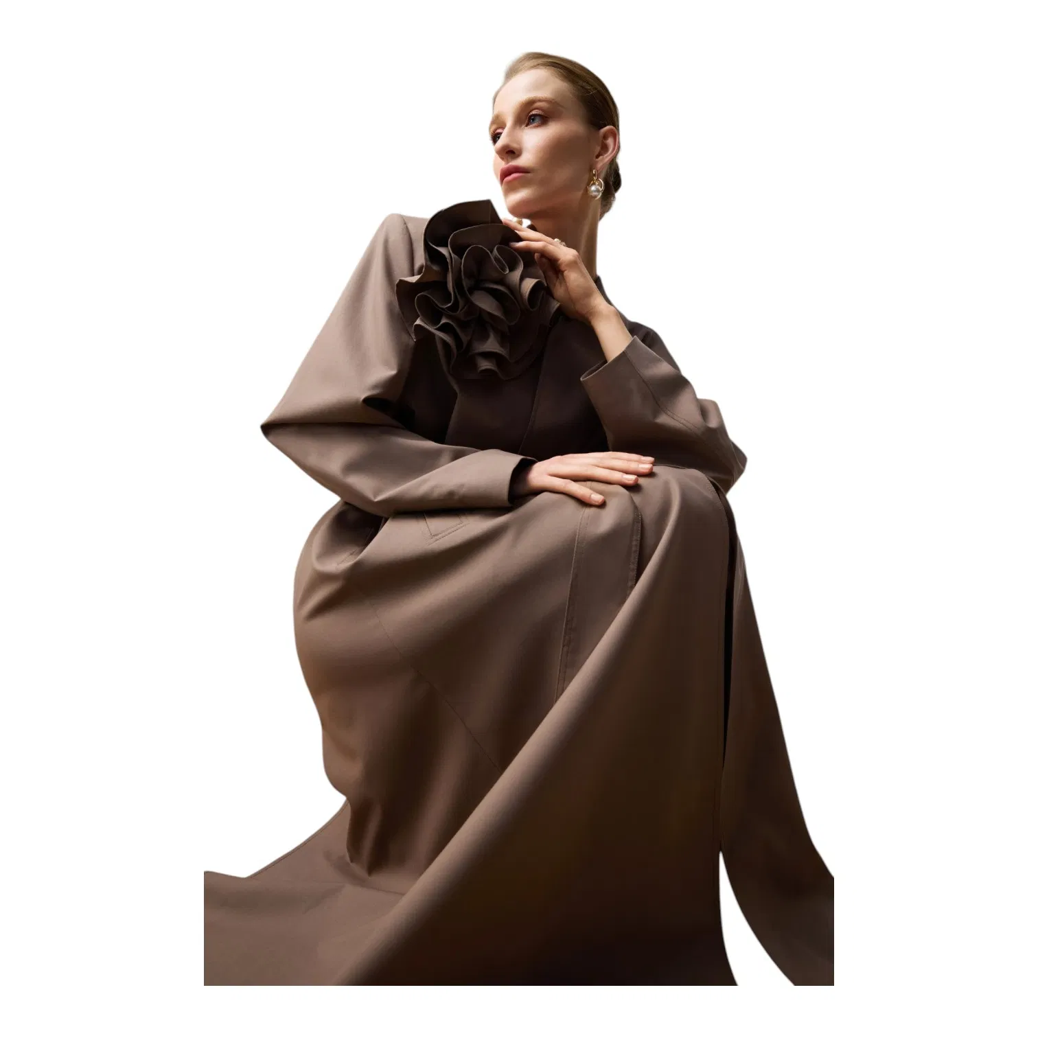 Cocoon Style Soft Taupe for Professional and Casual Business Wear Custom Women Overcoat