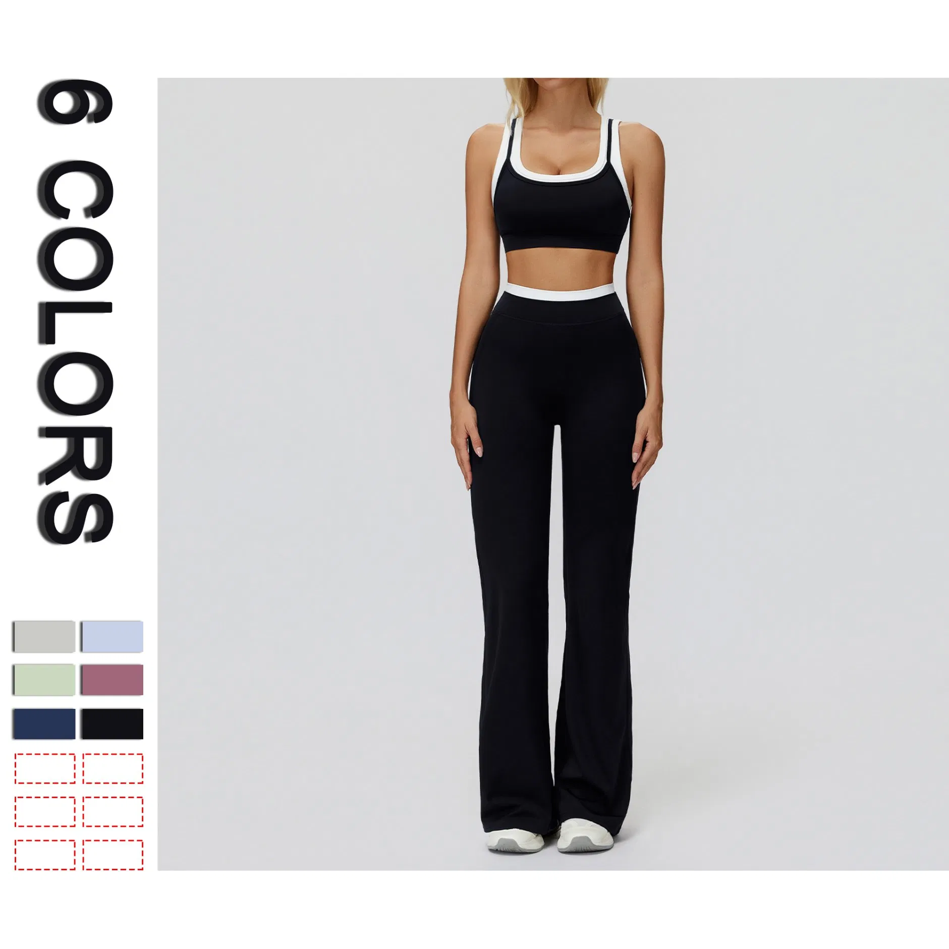 Fashion Two Piece Workout Set Flattering Silhouette Ribbed Detail Casual Gym Wear