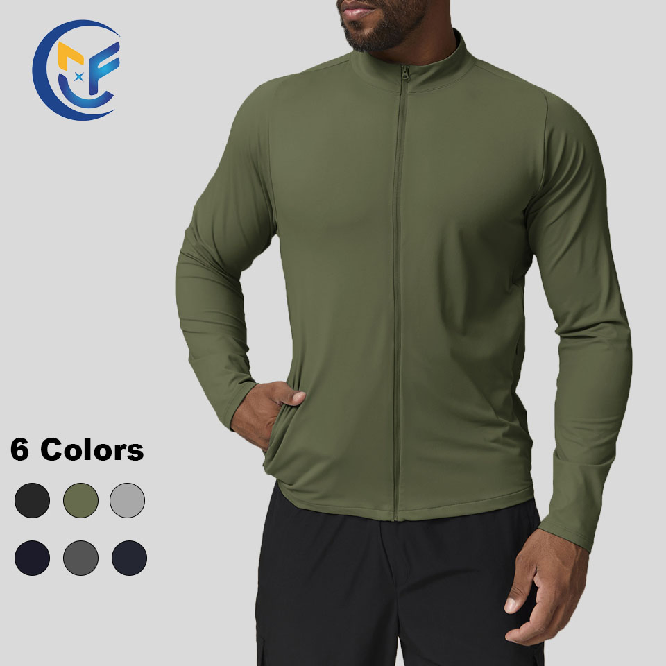 Men's Plus Size Sports Sweatshirts Jogging Jacket Top Anti-UV Quick Dry Zipper Polyester Fitness Wear Clothes