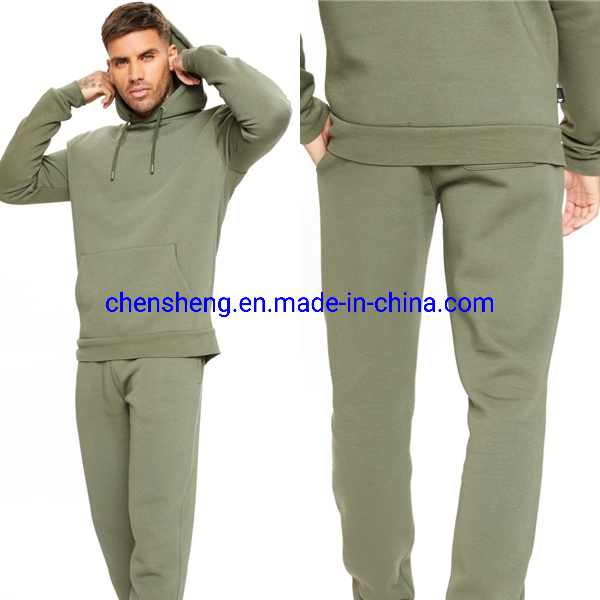 Custom Men Pullover Tops and Bottoms Kangaroo Pocket Tracksuits for Sports Jogging Wear Outdoor Casual