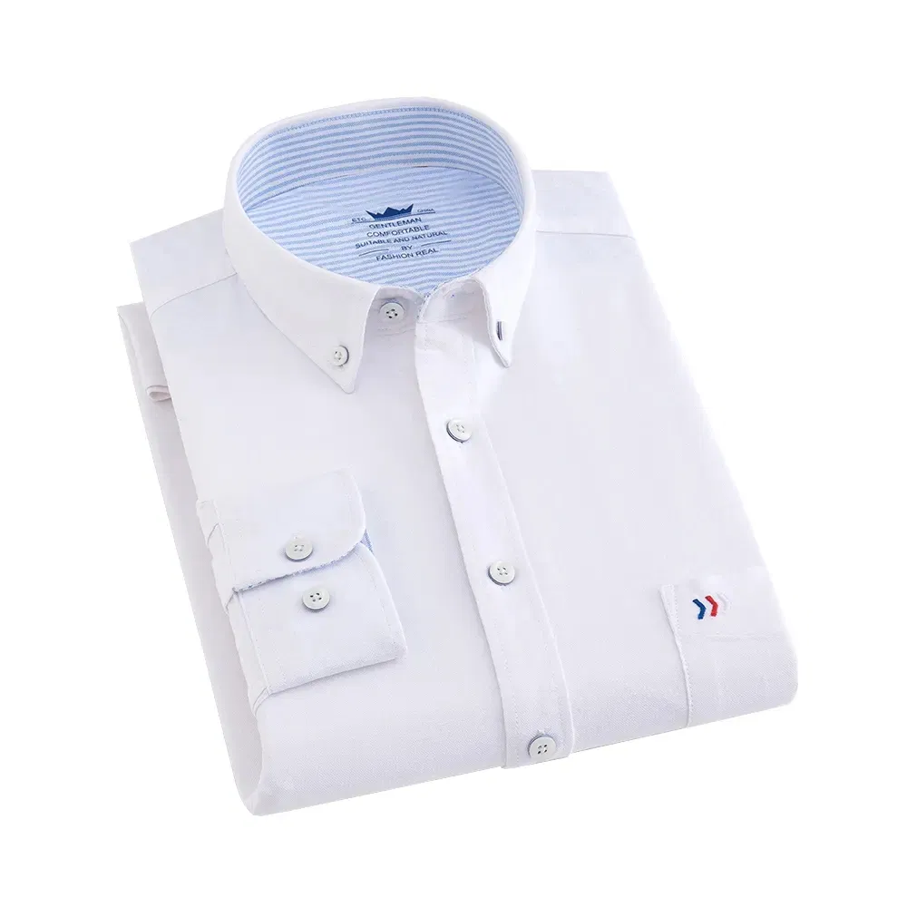 Wholesale Guangzhou Men's Oxford Breathable Cotton Long Sleeves Clothing Plus Size