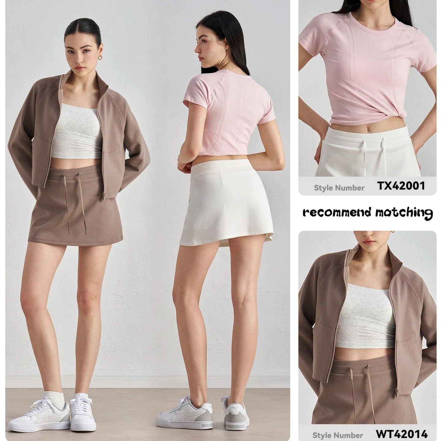 New Fashion Racerback Running Top Gym Tennis Leisure Skirts High Quality Sweatshirt Trendy Casual Streetwear Sports Clothing for Girls