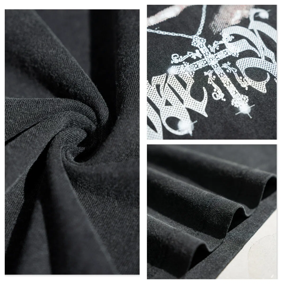 OEM 285g Heavyweight Streetwear 100% Cotton Drop Shoulder Loose Tshirt Custom Print Logo Men′ S Clothing