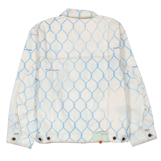 Men's Light Blue Grid Print Denim Jacket - Oversized Streetwear Casual Outerwear