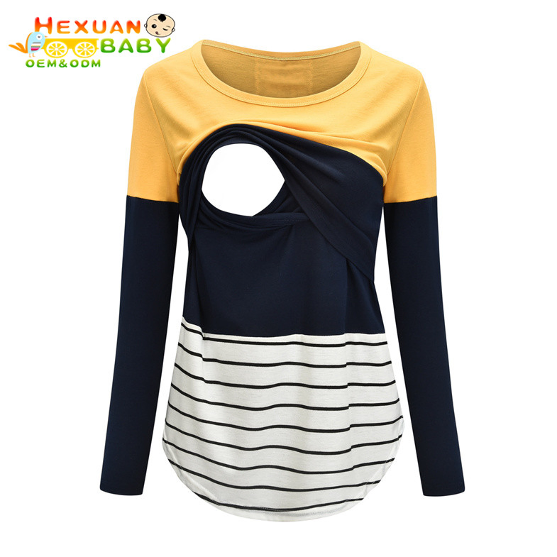 2025 Women Pregnancy Clothes Maternity Clothing Cotton Round Neck Long Sleeve Maternity Dress for Promotional Maternity