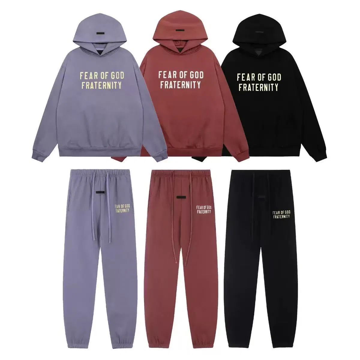 Wholesale Fear of God Essentials Fashion Hip Hop Streetwear Clothes Brand Red Hoodie Sweatshirt