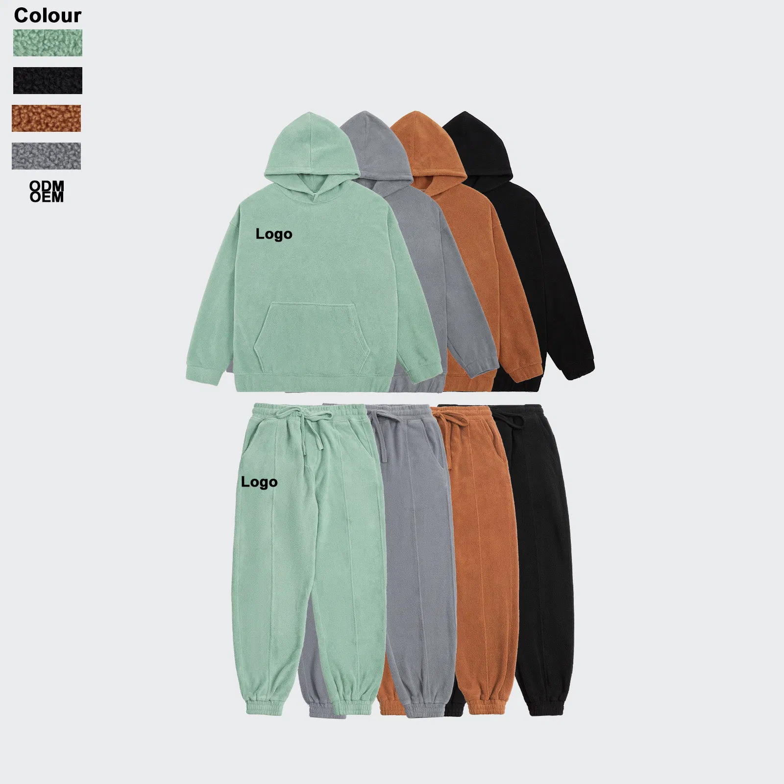 Wholesale Custom Tracksuits Women's Tracksuit Jogger Sportswear Casual Sweatershirts Sweatpants Streetwear Pullover Solid Color Sports Suit Men Sets Gym Wear