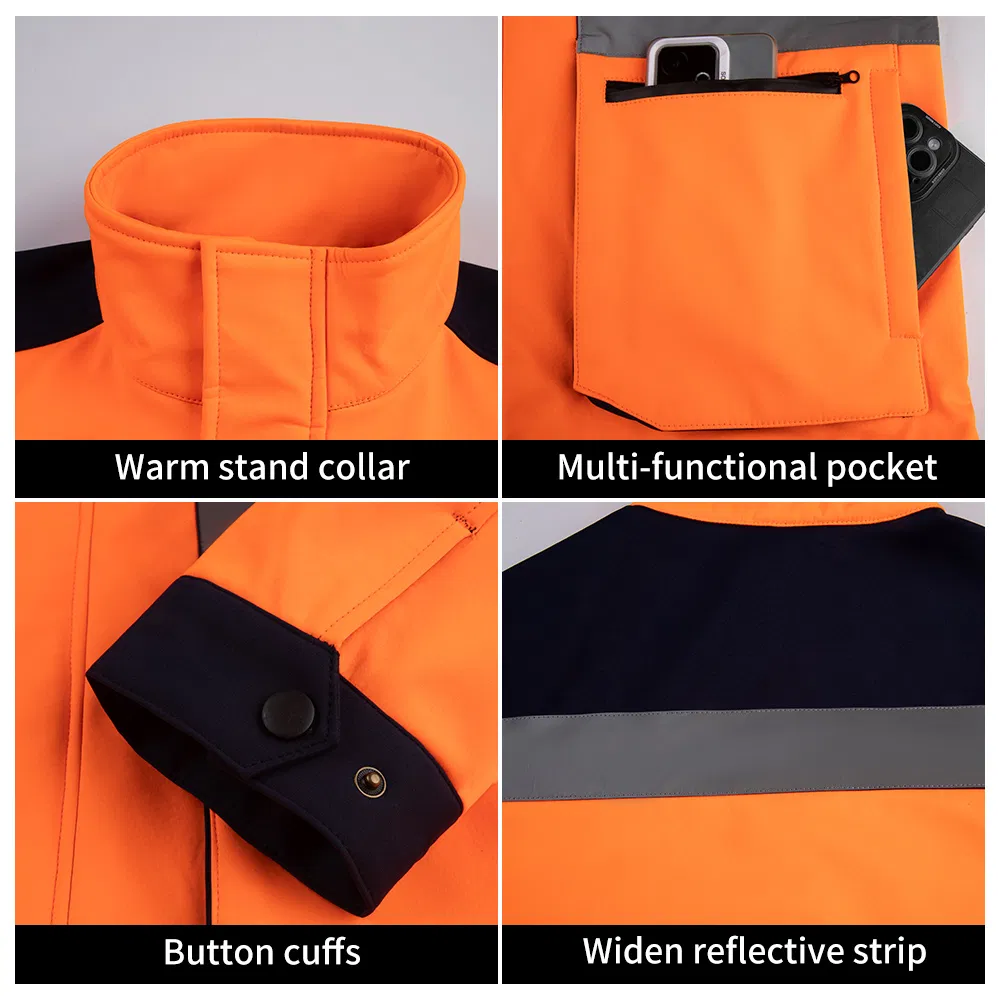 High Visibility Safety Work Uniforms Winter Heavy Hi Vis Waterproof Workwear Jackets Pants Reflective Outdoor Work Clothes