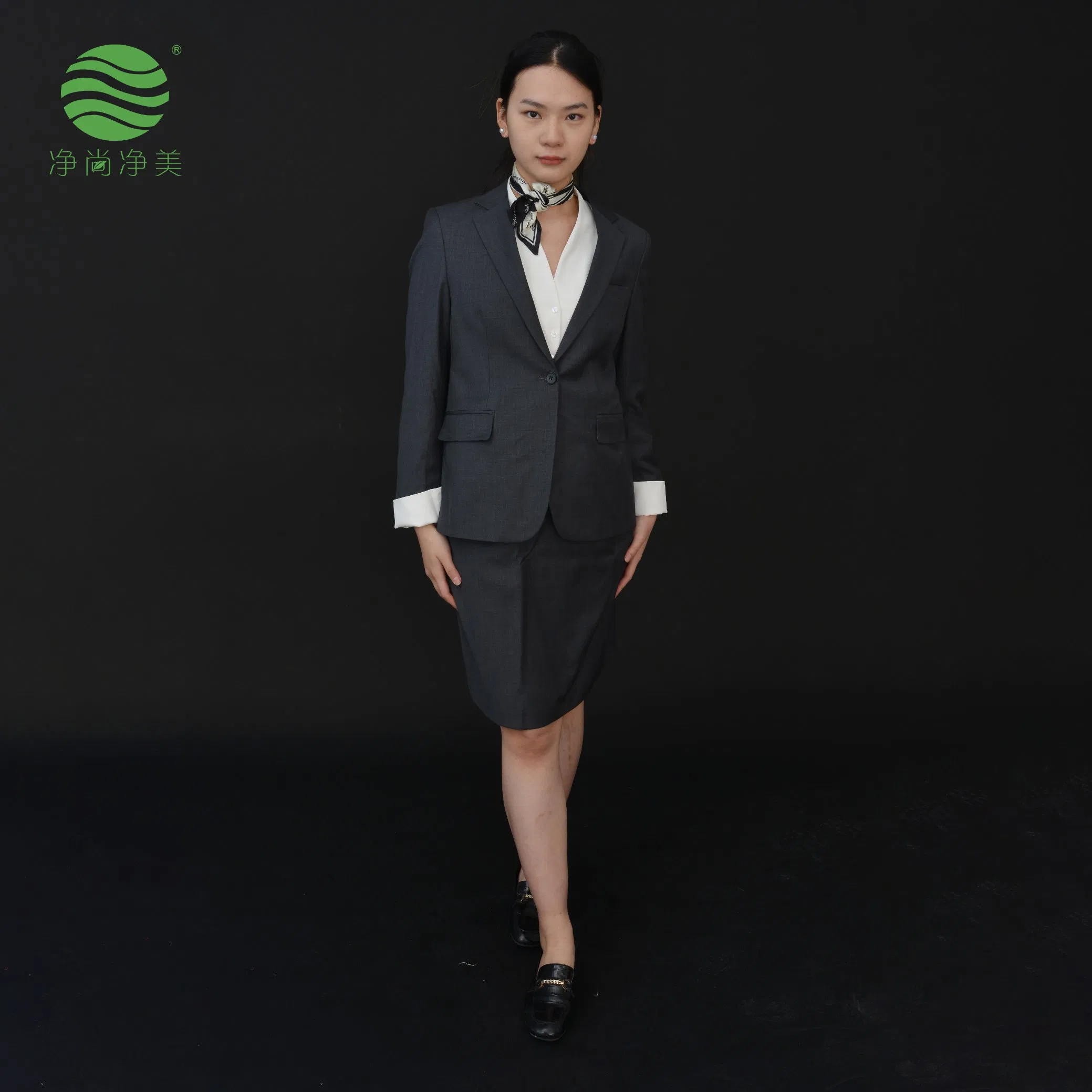 Tailored Women's Business Suit Set for Office Workwear with Short Skirt