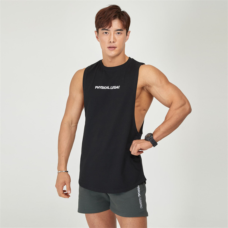 Sports Cotton Boy′ S Muscle Singlet Sleeveless Travel Vest Gym Men′ S Tank Top Bodybuilding Fitness Running Custom Logo Gym Wear