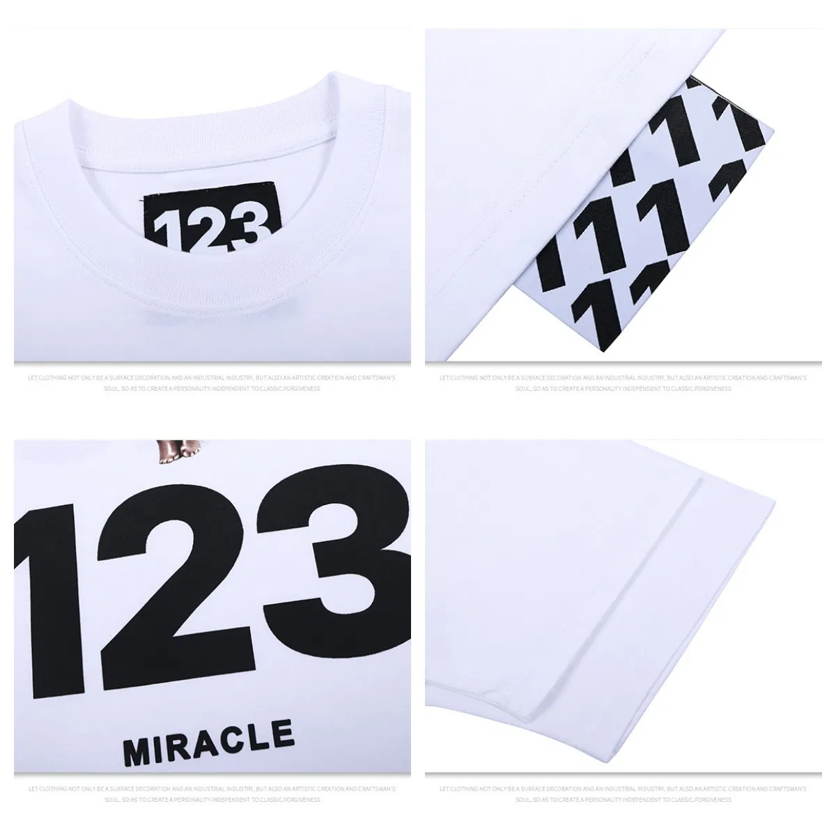 95% Cotton 5% Spandex Summer Men Fashion 3D Puff Print Round Neck Short Sleeve Unisex High Quality Loose Street Wear