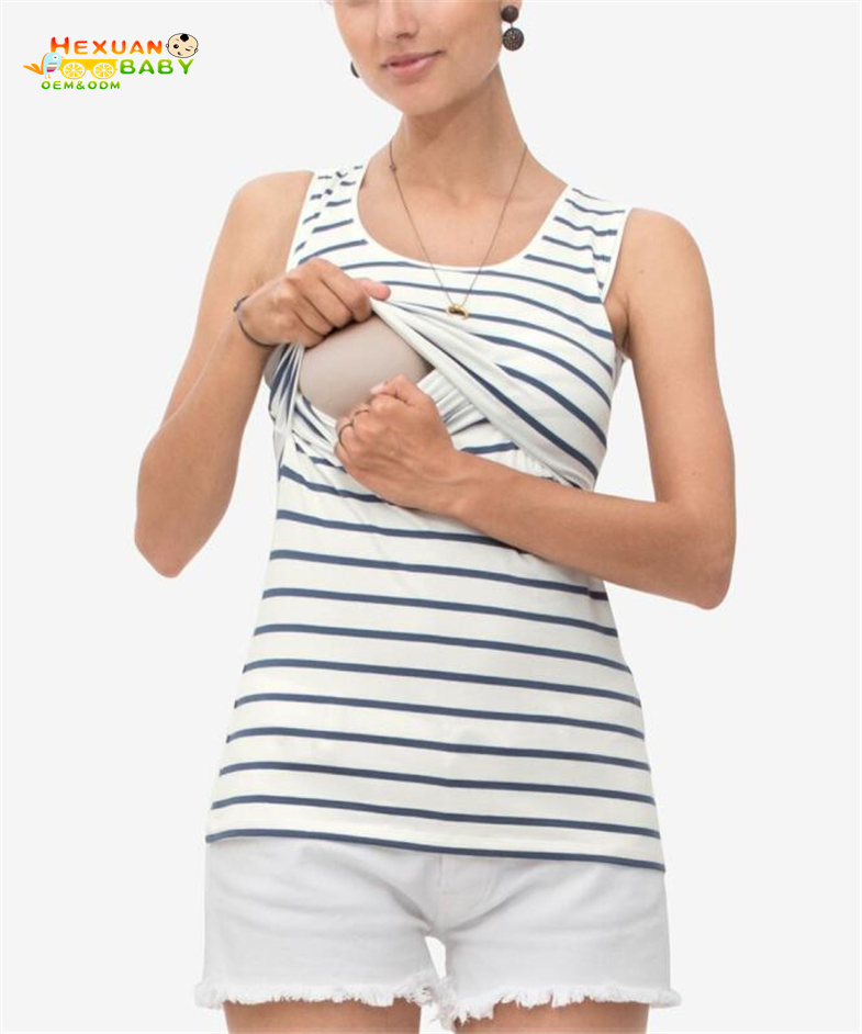 Wholesale Pregnant Clothes Maternity Women Nursing Sleeveless Vest Blouse Breastfeeding Tee Tops