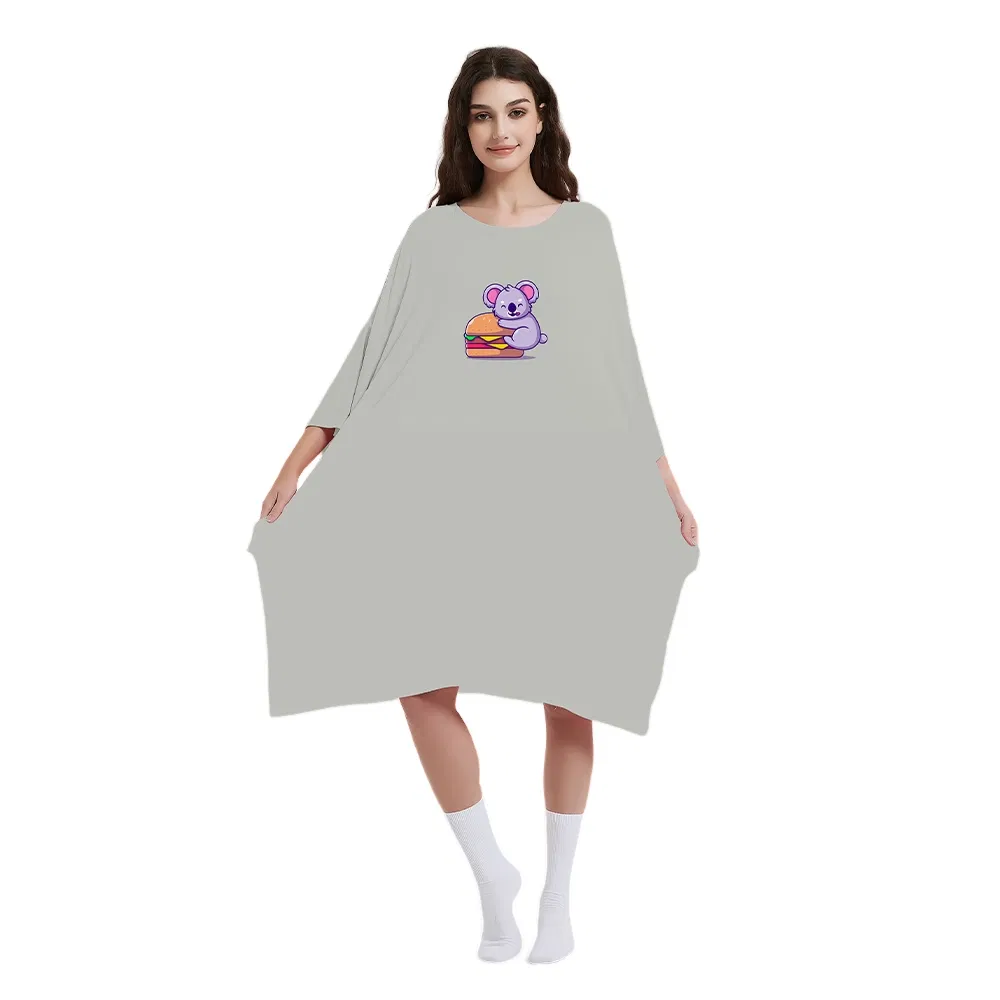 Soft Bamboo Pajamas Short Sleeve Night Oversize T-Shirt Comfortable Sleepwear