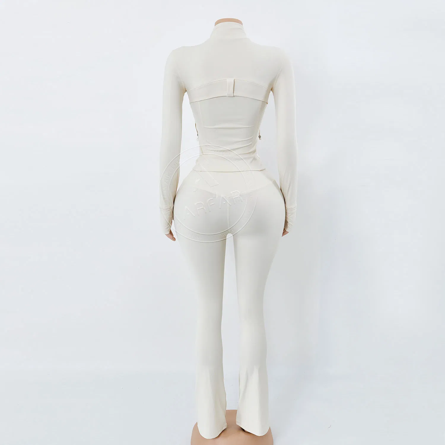 Fall Women Fitness Yoga Wear Outfit Zipper Jacket Flared Pants Yoga Wear Jogger Gym Activewear Two Piece Set Women Clothing