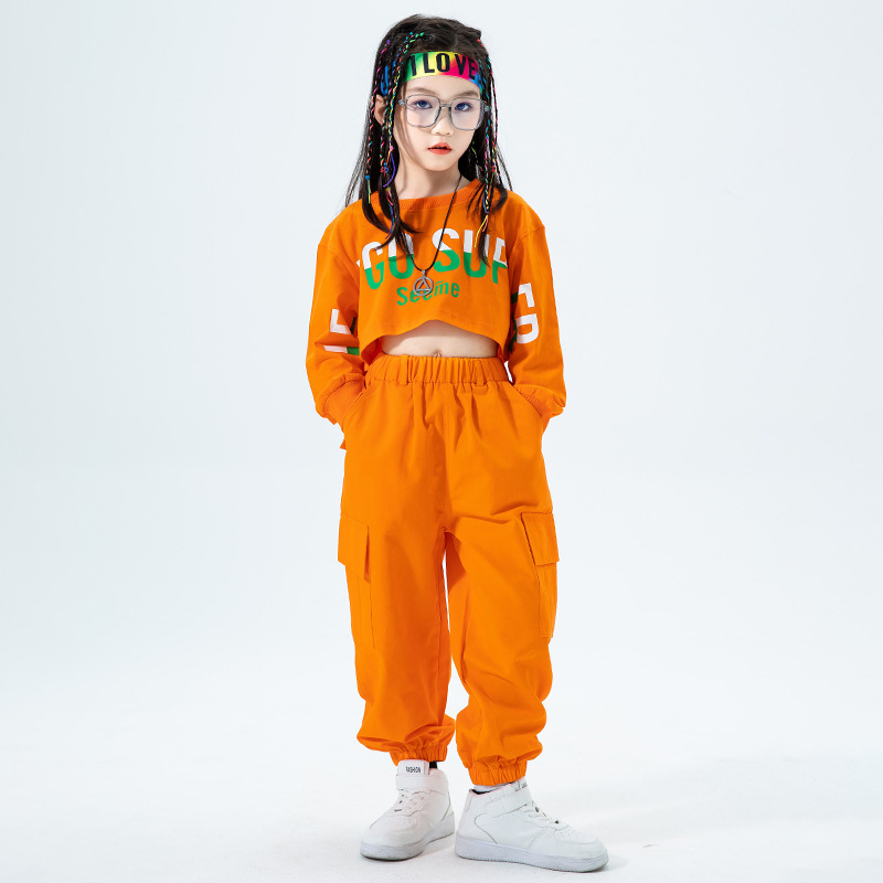 Girls' Jazz Costume Children's Fashion Fashion Dress Girls' Beautiful Clothes Girls' High-Waisted Hip Hop Suit