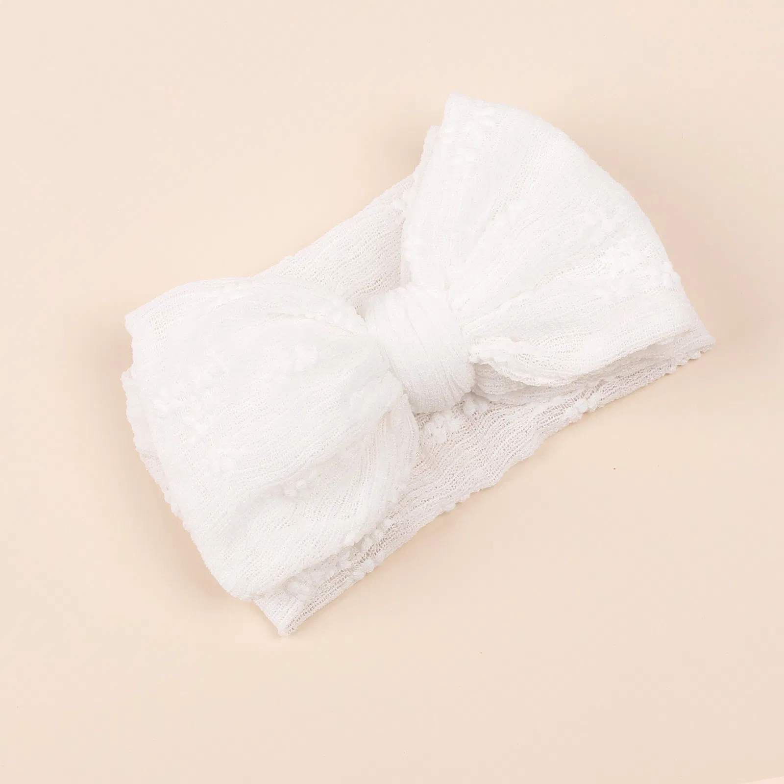 Wide Solid Color Bowknot Cute Children Girl Fashion Elastic Headband Hair Accessory