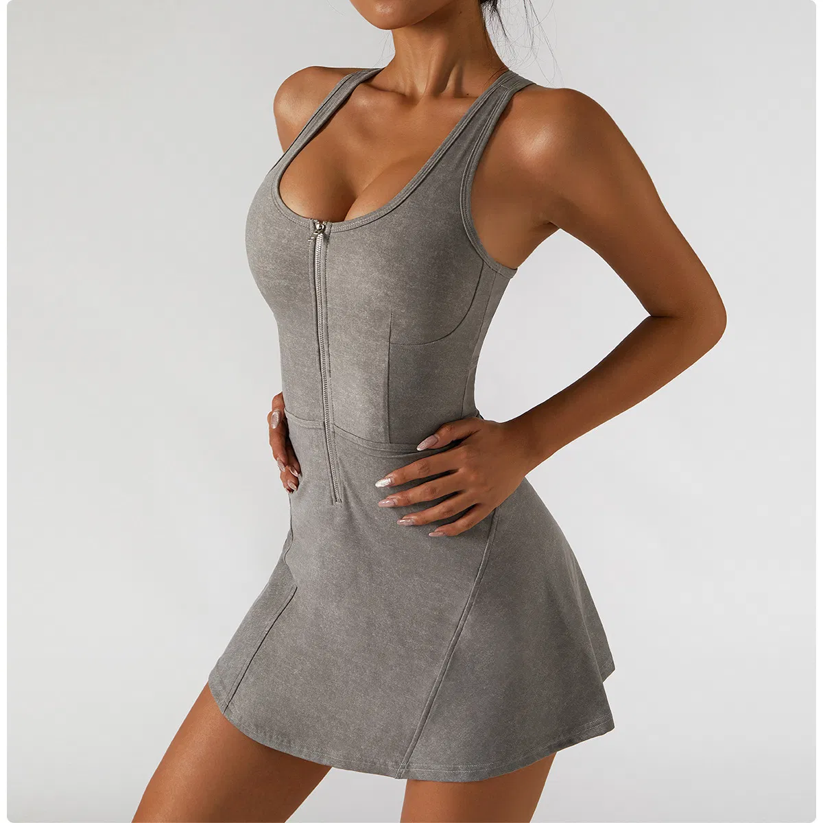 Summer Sleeveless Tennis Dress Women Solid U Neck Golf Badminton Dresses Suit Gym Fitness Sportswear Apparel