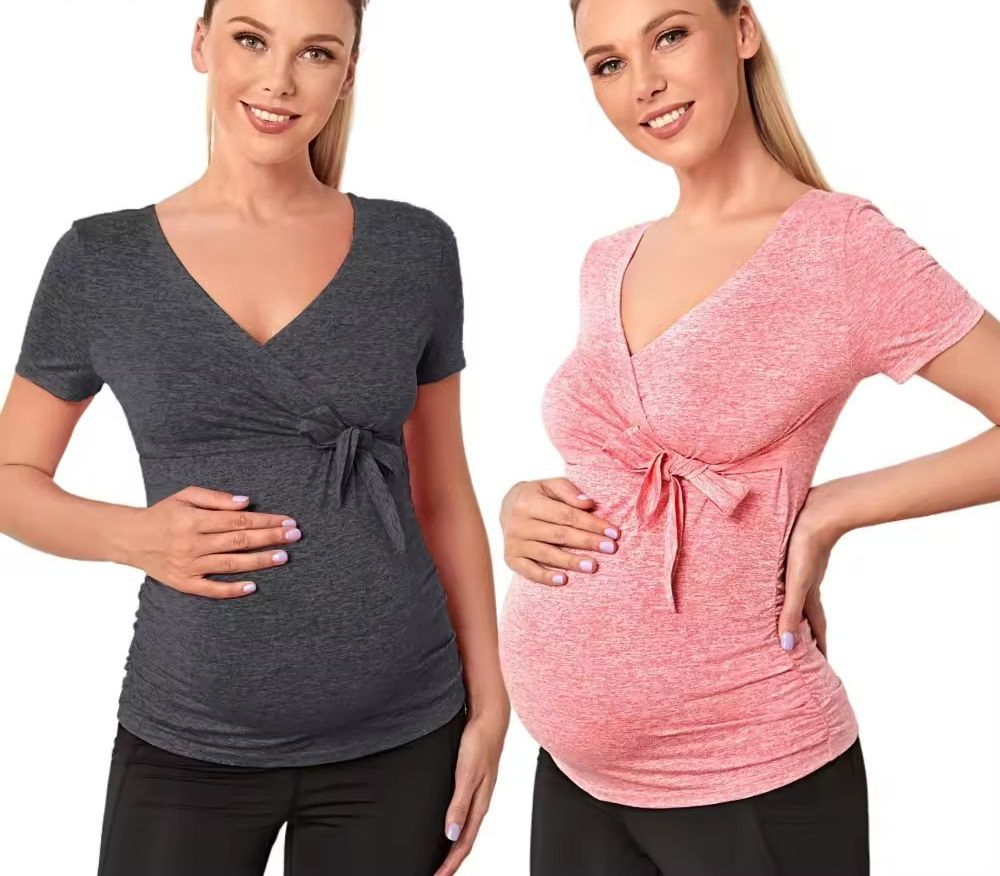 Solid Pregnancy Clothes and Pants Clothing Breastfeeding Pyjamas Wholesale Nursing Cover Maternity Tops Pajama