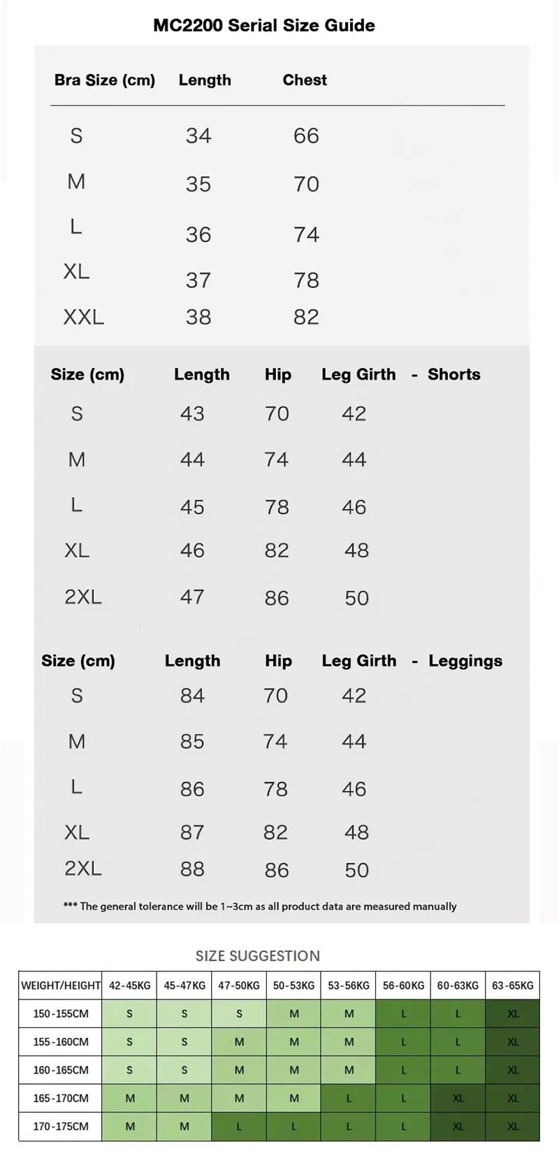 Size Chart and Specs