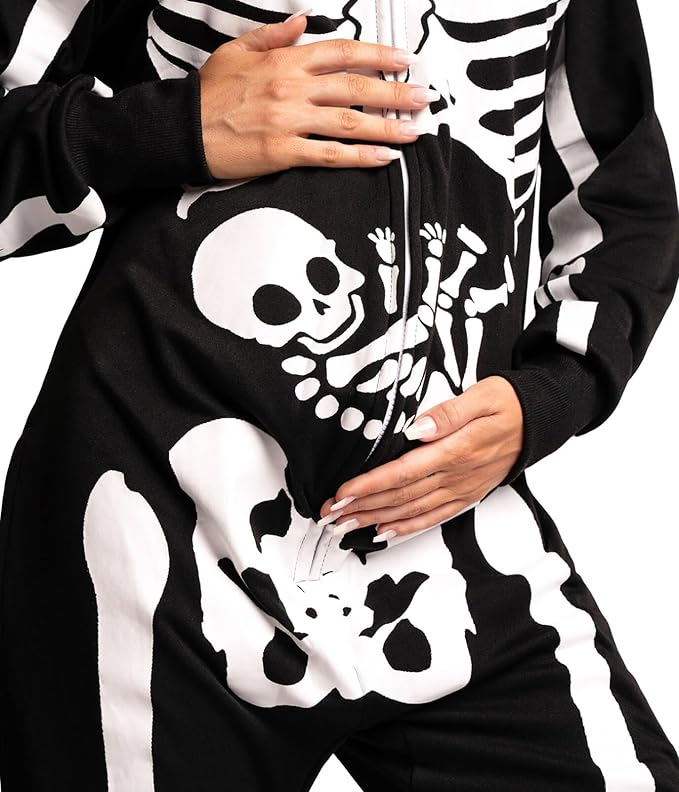 Halloween Christmas Holiday Adult Onesie Jumpsuit Skeleton Party Suit Carnival Costume Cosplay Costumes Black Fancy Dress Sleepwear for Women Men Adult Children