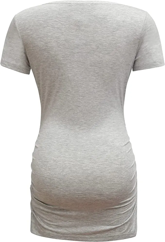 Maternity Classic Side Ruched Tee Fabric