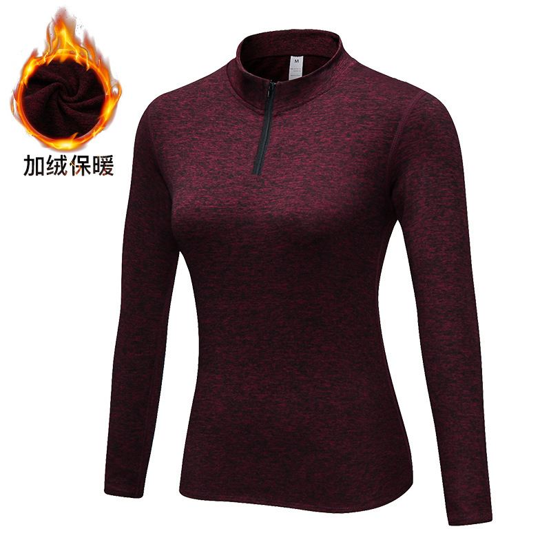 Women Zip Fitness Yoga Shirt Gym Top Activewear Running Workout Clothes