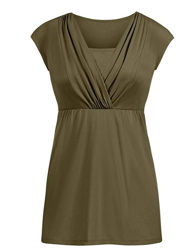 Soft Material Eco Friendly Plus Size Maternity Round Collar T Shirt Woman Nursing Sport Leisure Pregnancy Clothes