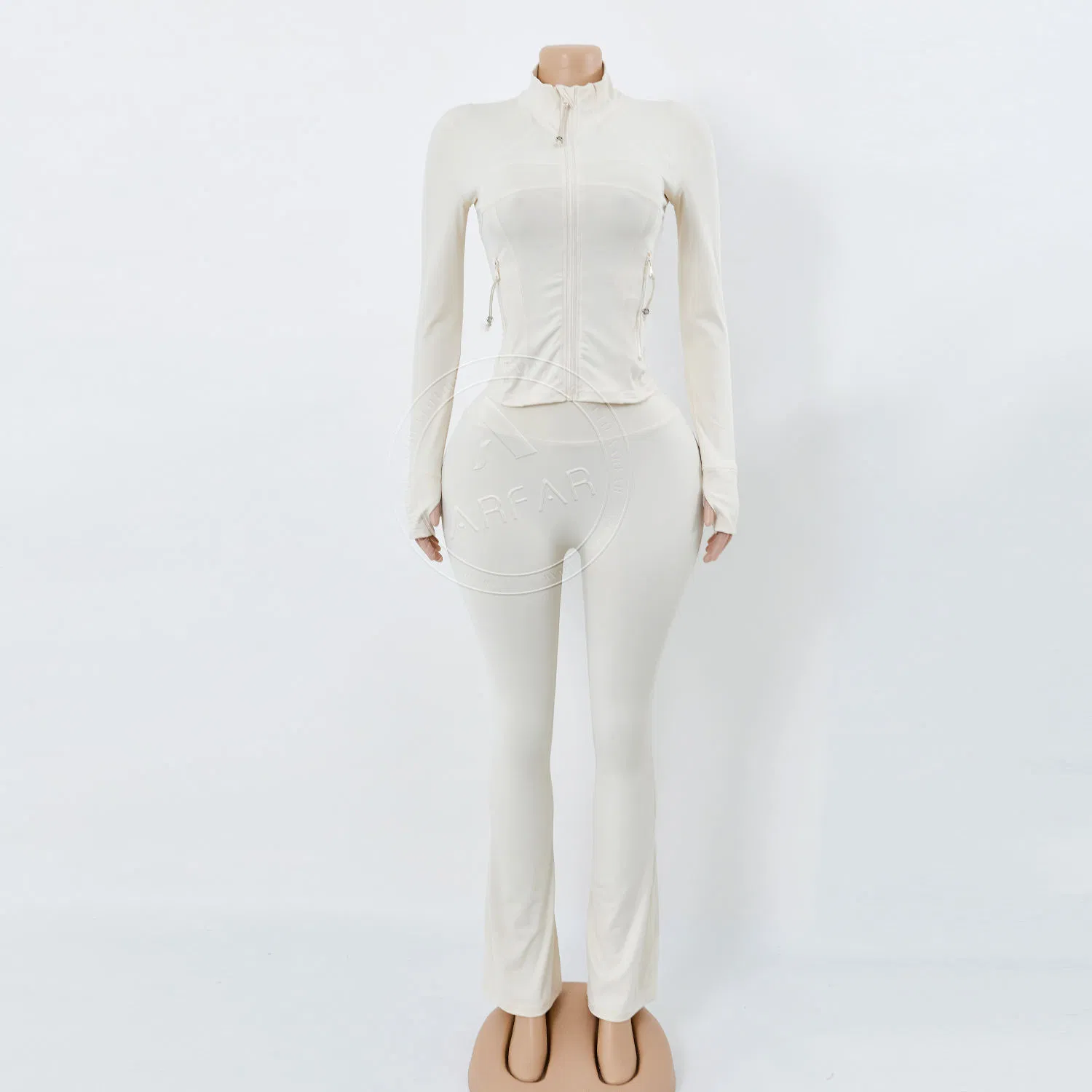 Fall Women Fitness Yoga Wear Outfit Zipper Jacket Flared Pants Yoga Wear Jogger Gym Activewear Two Piece Set Women Clothing