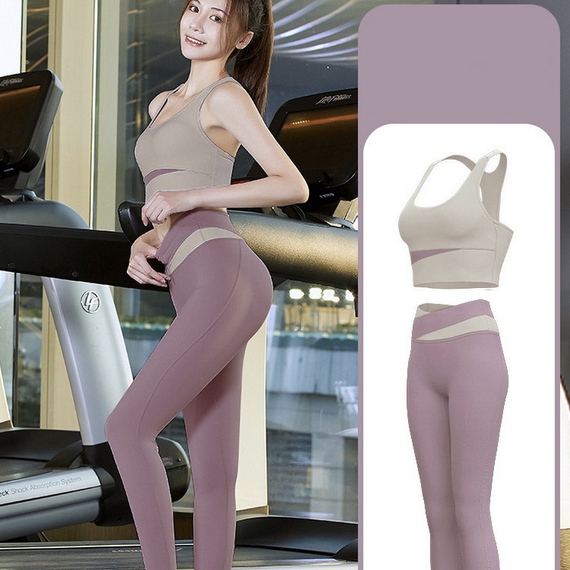 Hot Sexy 2/3 PCS Patchwork Workout Outfits Ropa De Yoga Set, Cute Gym Bra + Biker Shorts + Athletic Leggings Streetwear Fitness Gym Clothes for Sports Girls