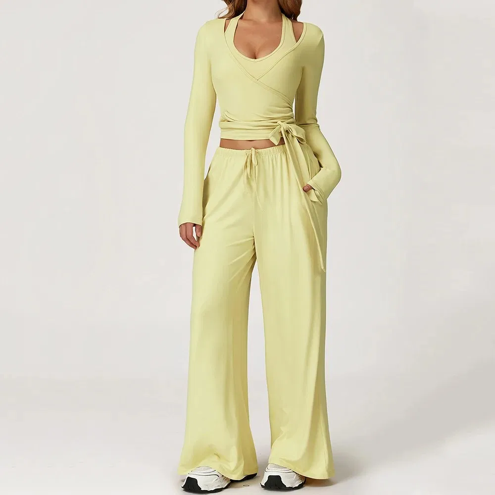 Women 3 PCS Tank Top Outfit Sets Casual Summer Sleeveless V Neck Crop Tops and Sweatpants Active Tracksuit Lounge Wear