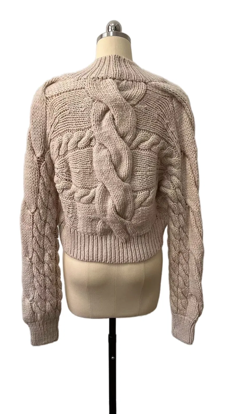 Fashion Crochet Women's Cardigan Knitted Sweater Clothes for Autumn/Winter Coat