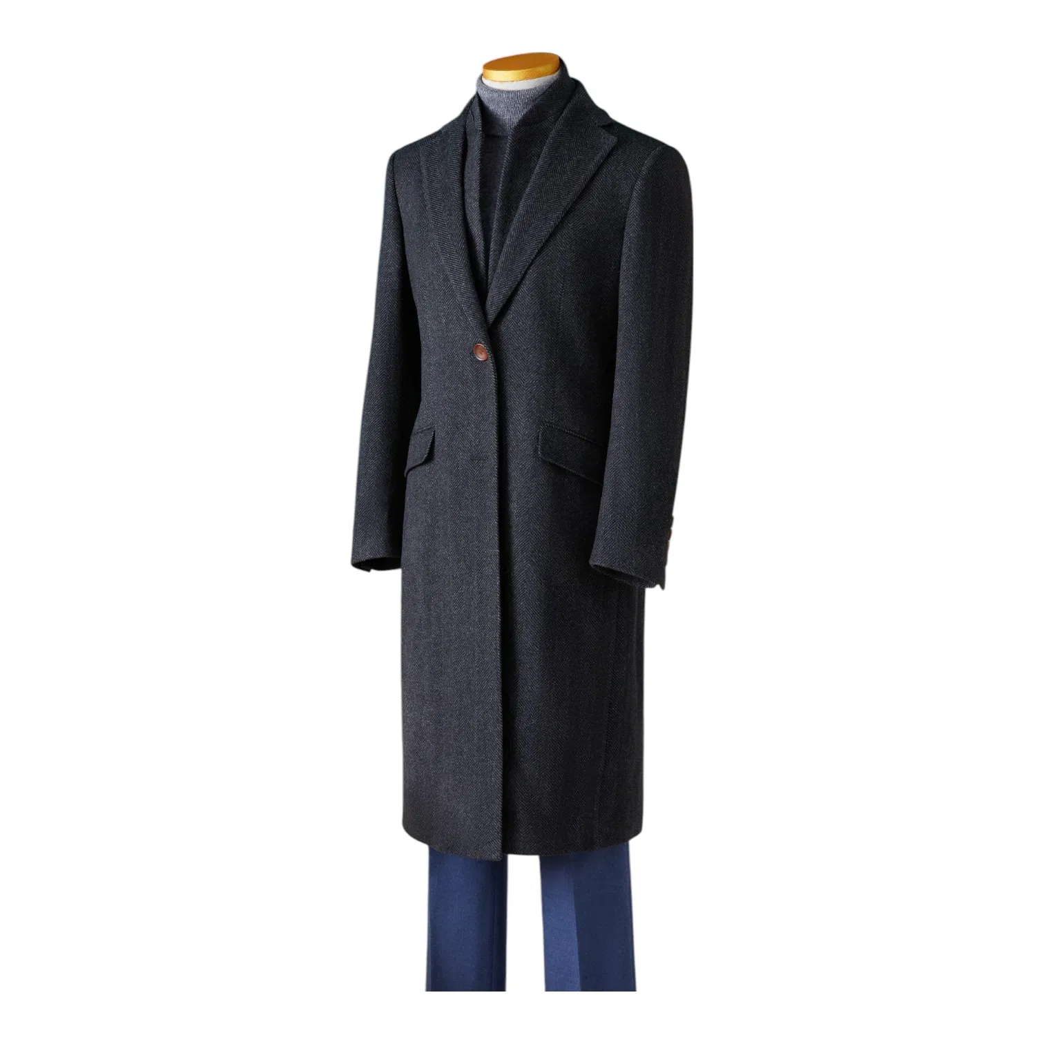 MID-Length Wool Blend Gray Custom Tailored for Office and Professional Wear Custom Overcoat