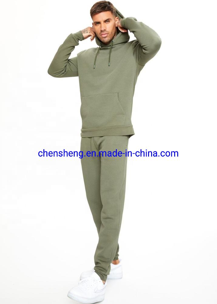 Custom Men Pullover Tops and Bottoms Kangaroo Pocket Tracksuits for Sports Jogging Wear Outdoor Casual
