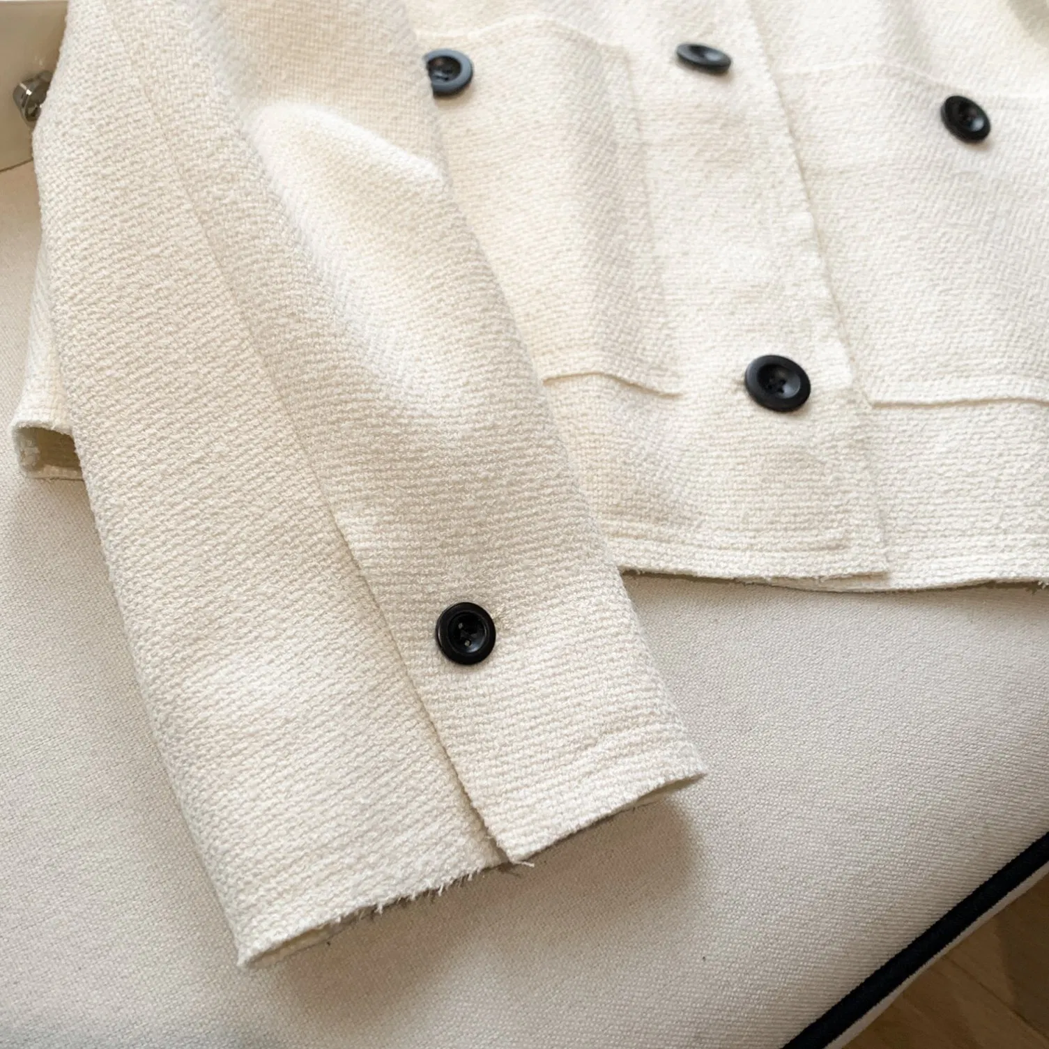 Women's Autumn Outer Wear Tweed Blazer Two Color