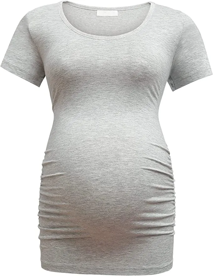 Maternity Classic Side Ruched Tee Side View